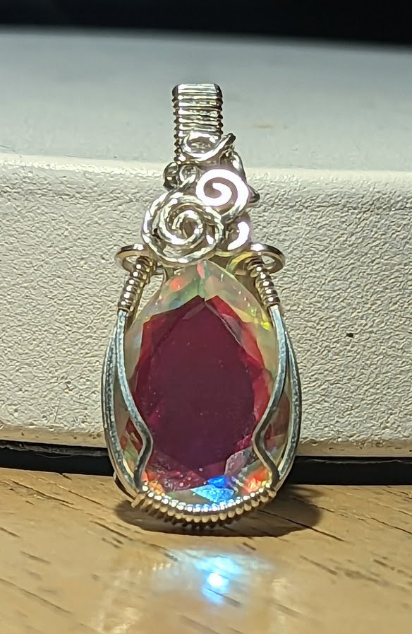 Aura Quartz Sterling Silver Pendant
