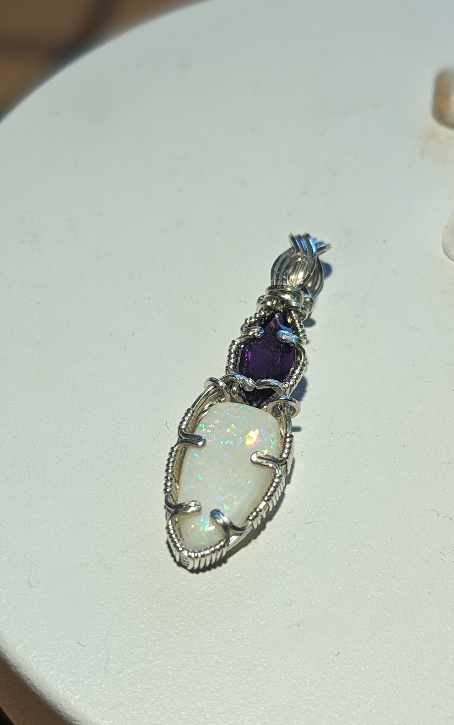 Amethyst and Opal Pendant