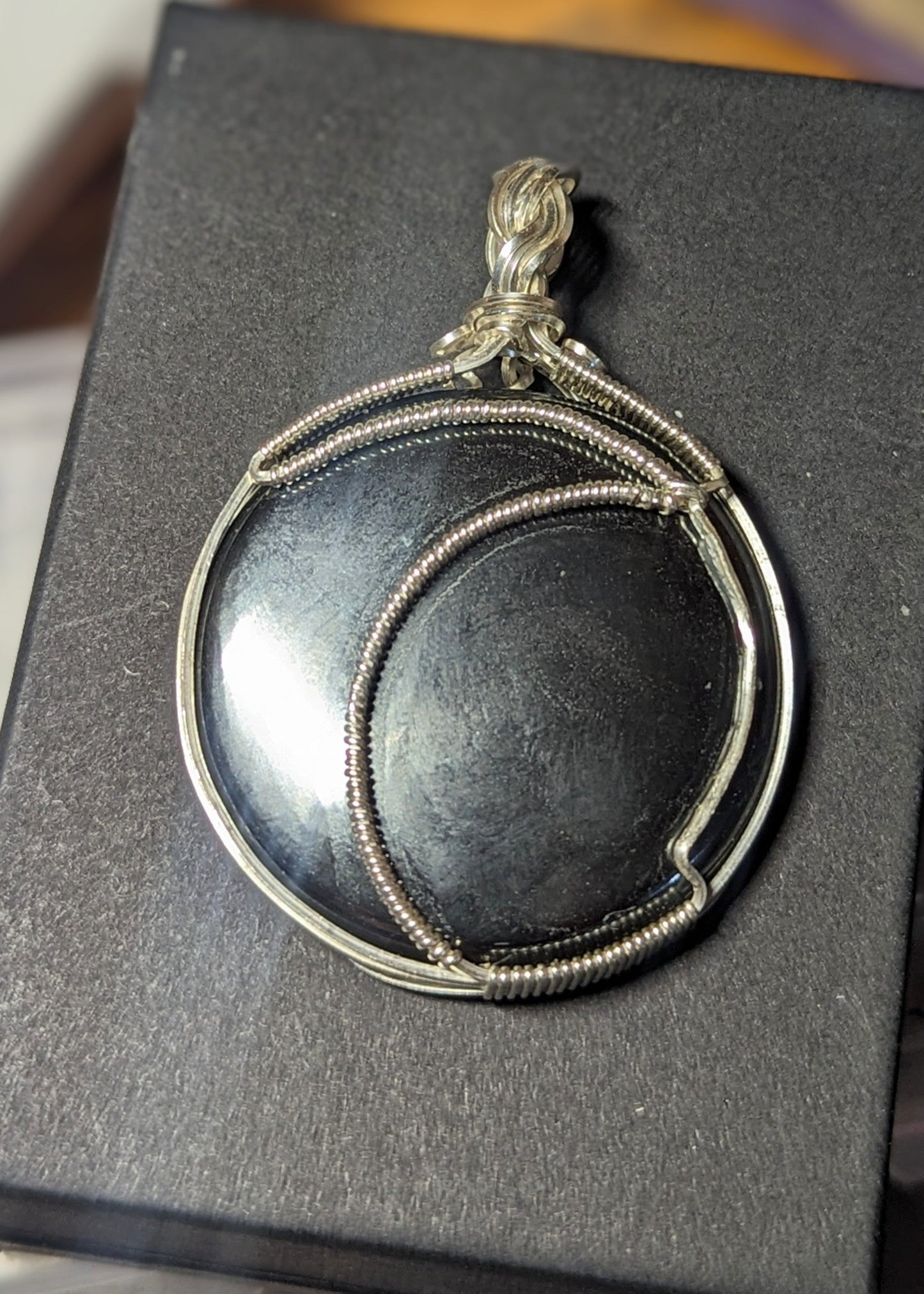 Grounded Moon: hematite in sterling silver