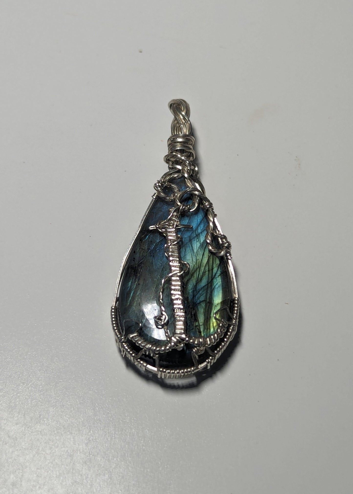 Deep Blue Sea: Labradorite with Anchor in SS