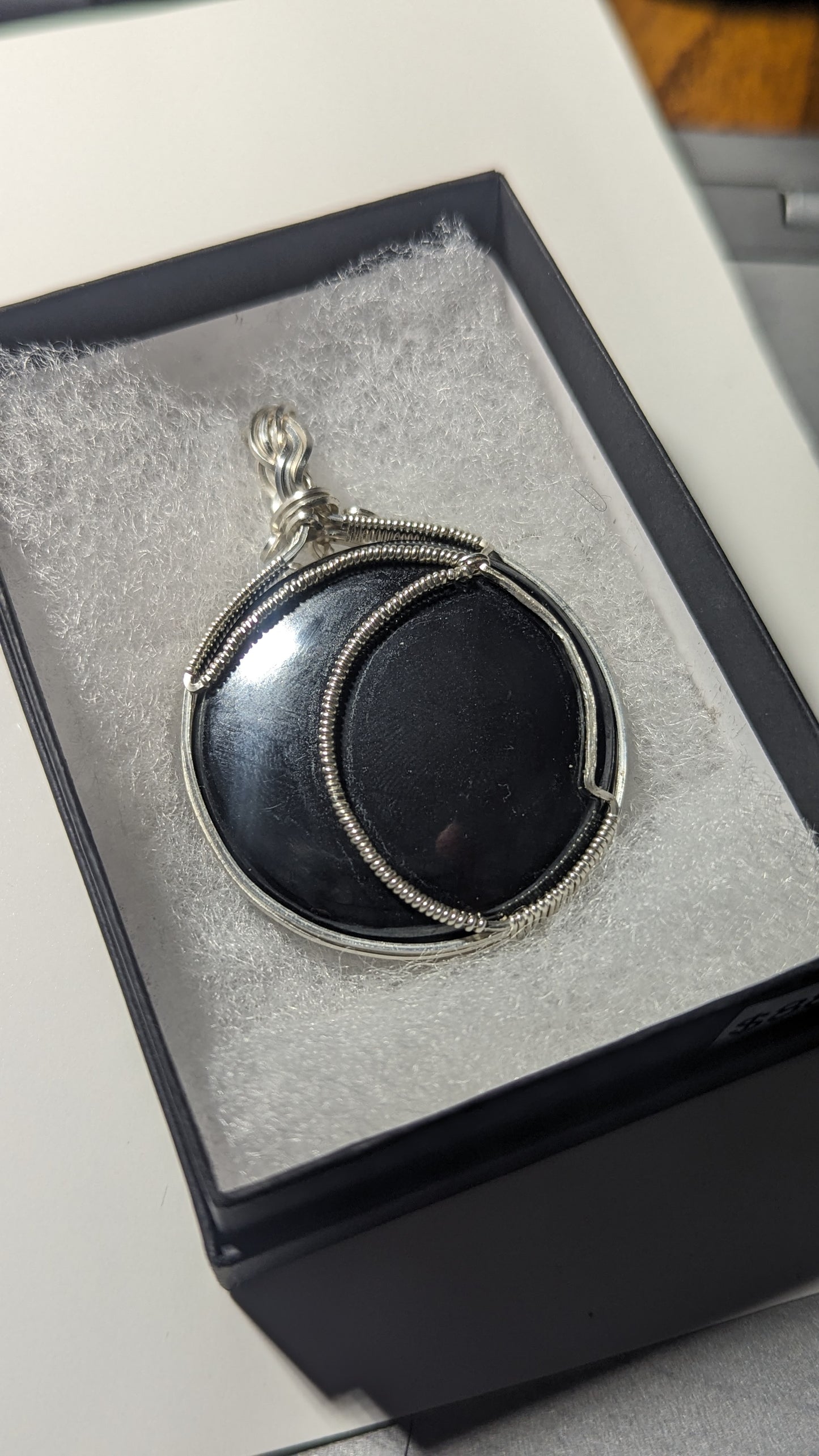 Grounded Moon: hematite in sterling silver