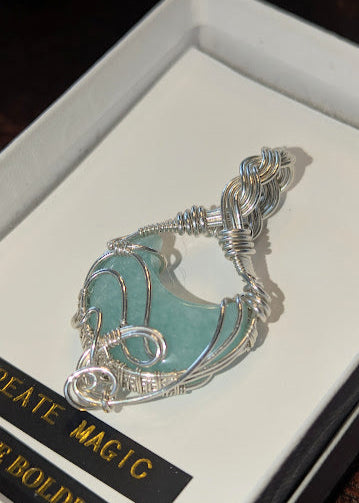Amazonite moon pendant