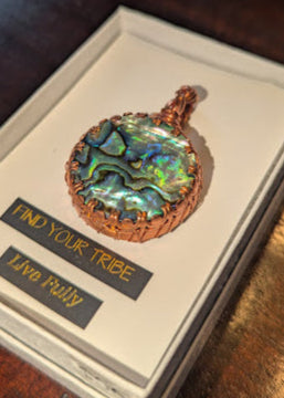 Abalone Copper Button Pendant