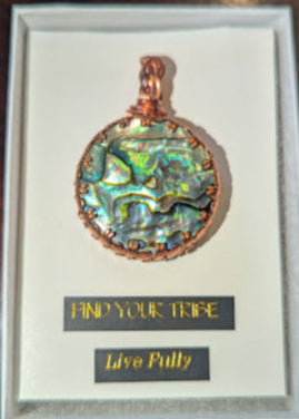 Abalone Copper Button Pendant