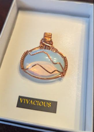 Opalite Cabochon Copper Pendant