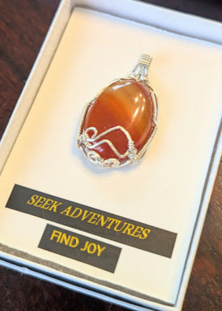 Carnelian Agate Sterling Pendant