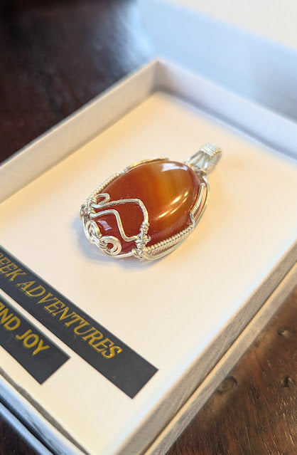 Carnelian Agate Sterling Pendant