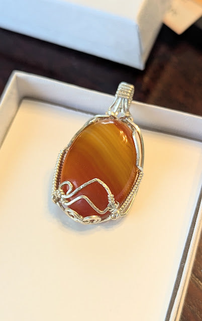 Carnelian Agate Sterling Pendant