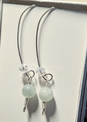 Morganite Silver Earrings