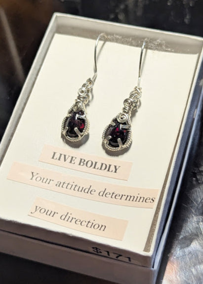 Black Opal Sterling Silver Earrings