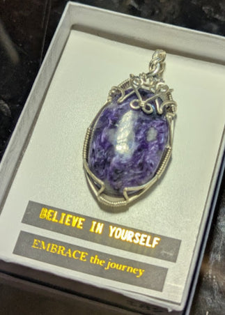 Charoite Silver Pendant