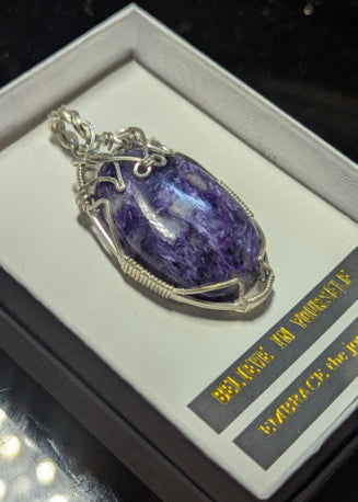 Charoite Silver Pendant