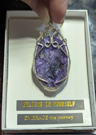 Charoite Silver Pendant