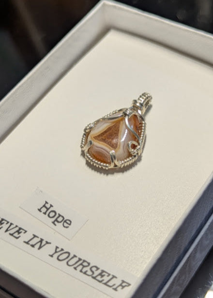 Silver Agate Pendant
