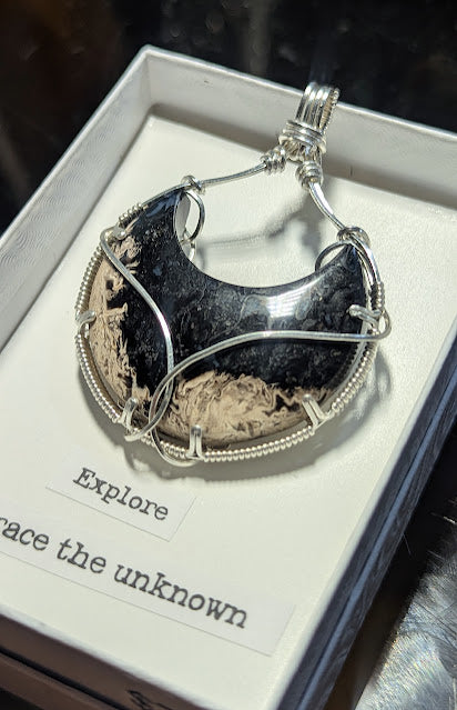 Palm Root Moon Silver Pendant