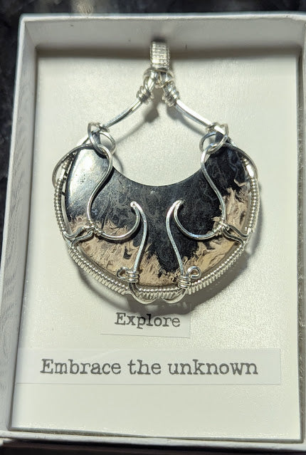 Palm Root Moon Silver Pendant