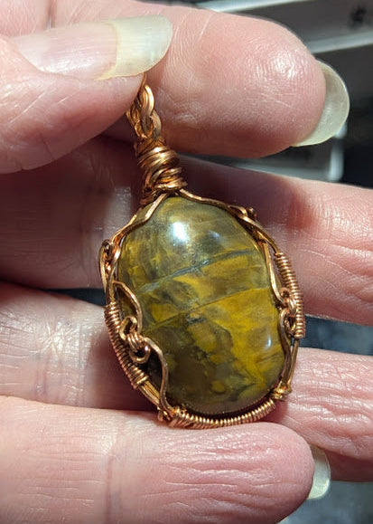 Oregon Jasper Copper Pendant
