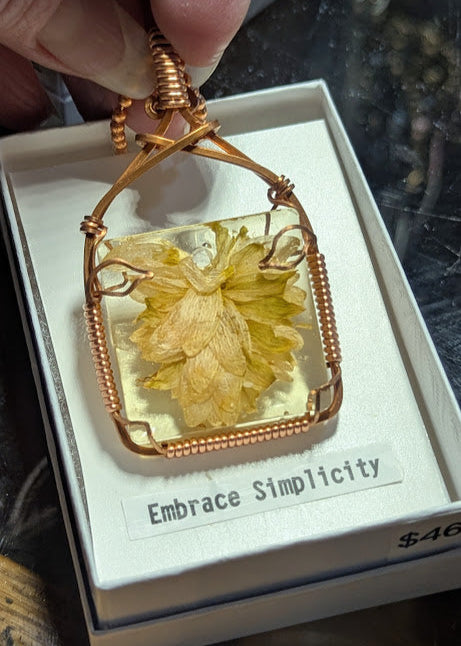 Hop Cone Copper Pendant