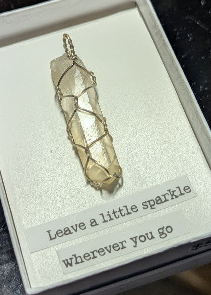 Quartz point Silver Pendant