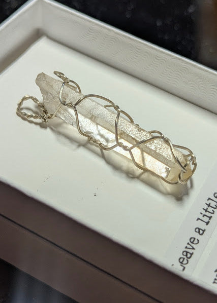 Quartz point Silver Pendant