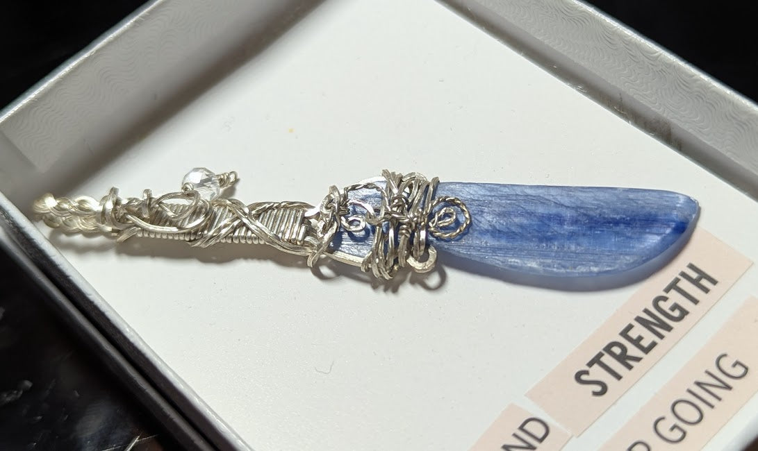 Kyanite Fairy Sword Silver Pendant