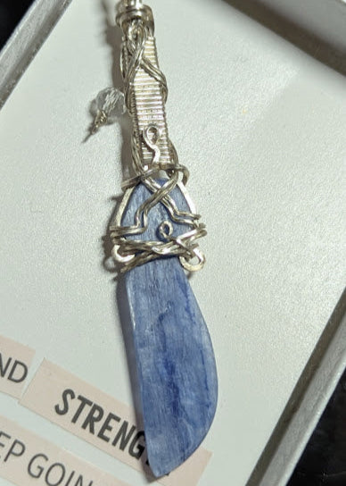 Kyanite Fairy Sword Silver Pendant