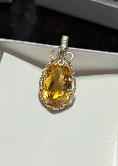 Citrine Silver Pendant