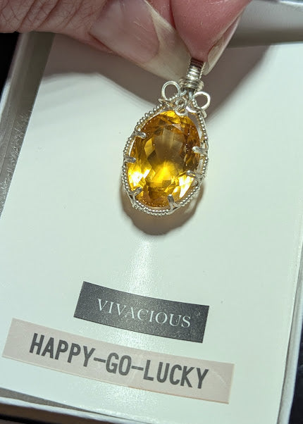 Citrine Silver Pendant