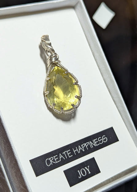Lemon Quartz SIlver Pendant