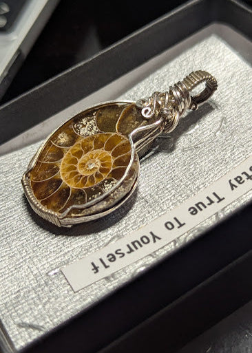 Ammonite Silver Pendant