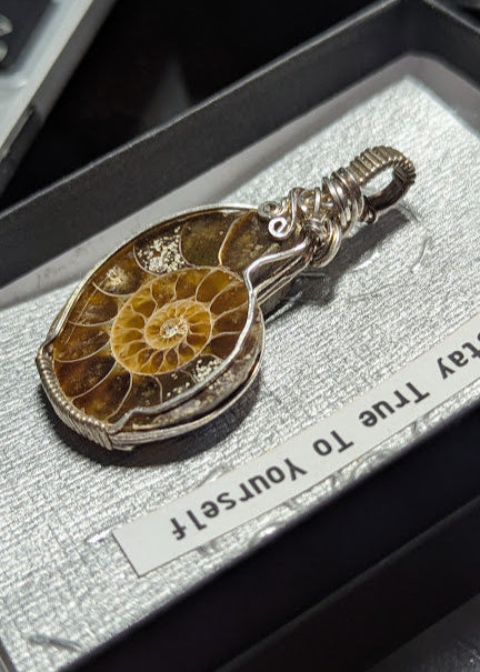 Ammonite Silver Pendant