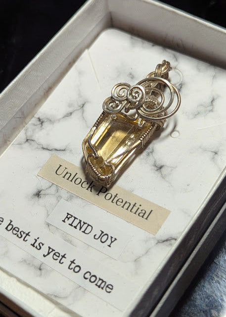 Citrine Swirls Silver Pendant