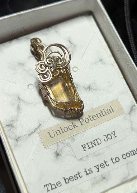 Citrine Swirls Silver Pendant