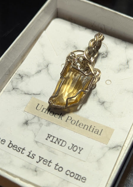 Citrine Swirls Silver Pendant