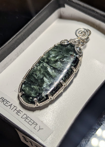 Seraphinite Silver Pendant