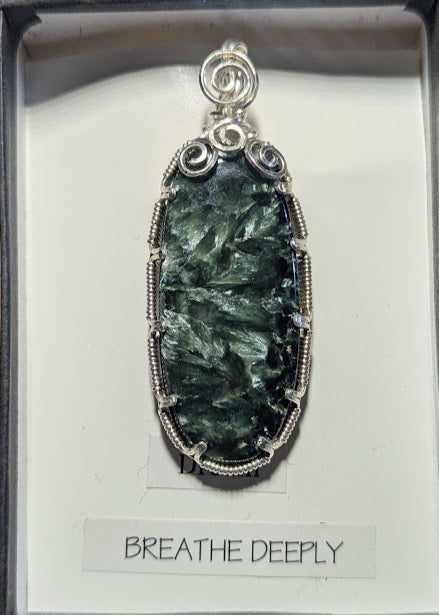 Seraphinite Silver Pendant