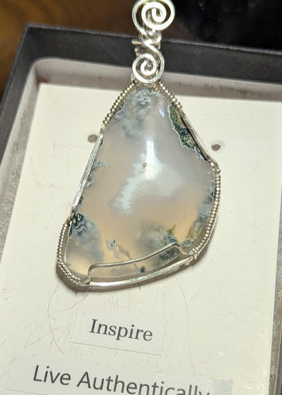 Freeform Moss Agate Pendant