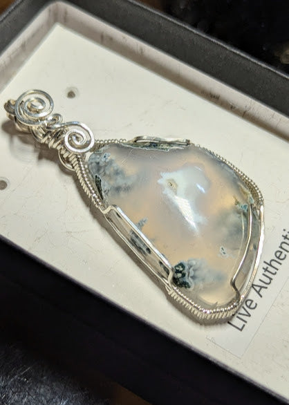 Freeform Moss Agate Pendant