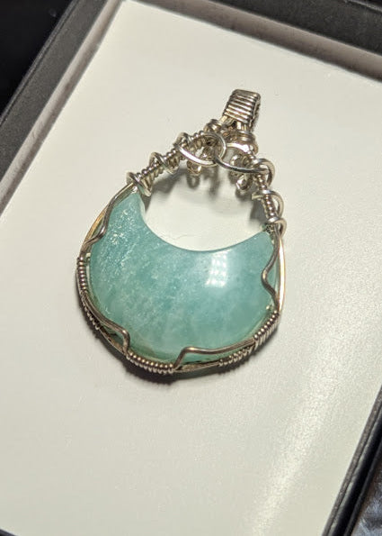Amazonite Moon Pendant 2