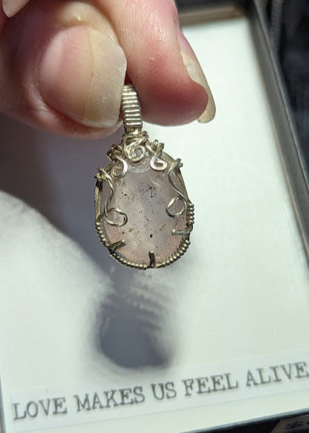 Strawberry Quartz Silver Pendant
