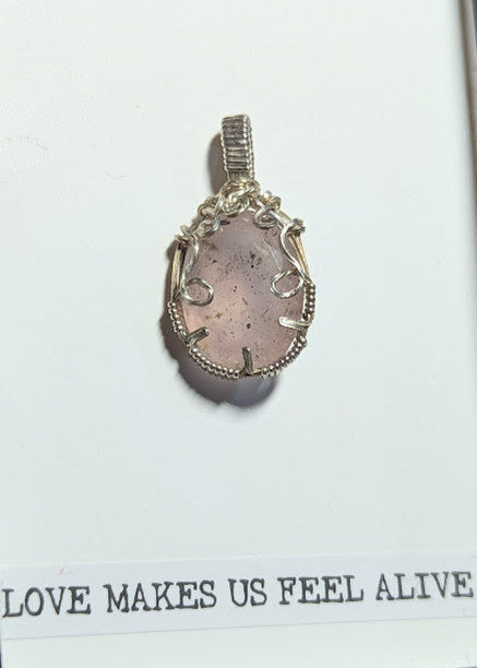 Strawberry Quartz Silver Pendant