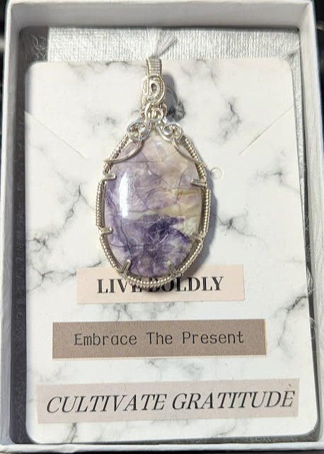Tiffany Stone Silver Pendant