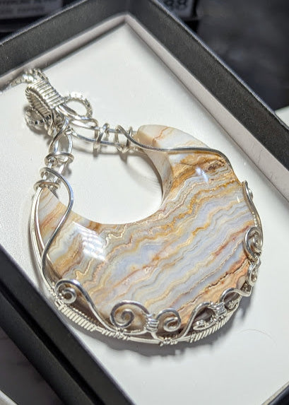 White Lace Moon Pendant
