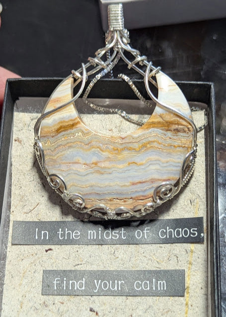 White Lace Moon Pendant