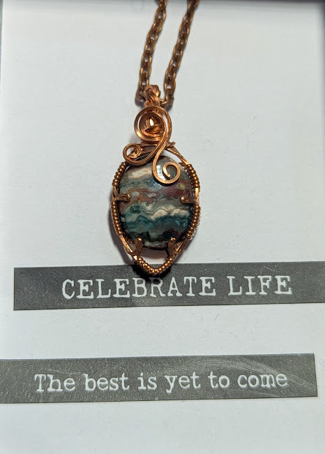 Idaho Sunset Jasper Oval Pendant