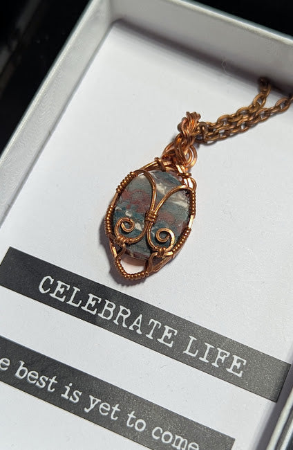 Idaho Sunset Jasper Oval Pendant