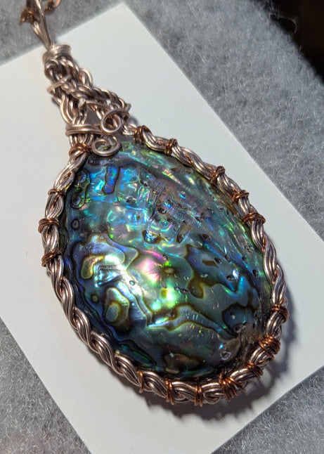 Abalone Tree of LIfe Reversible Pendant