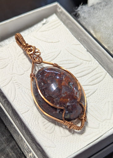 Jasp-Agate Copper Pendant