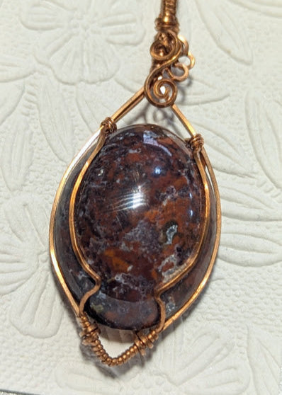 Jasp-Agate Copper Pendant