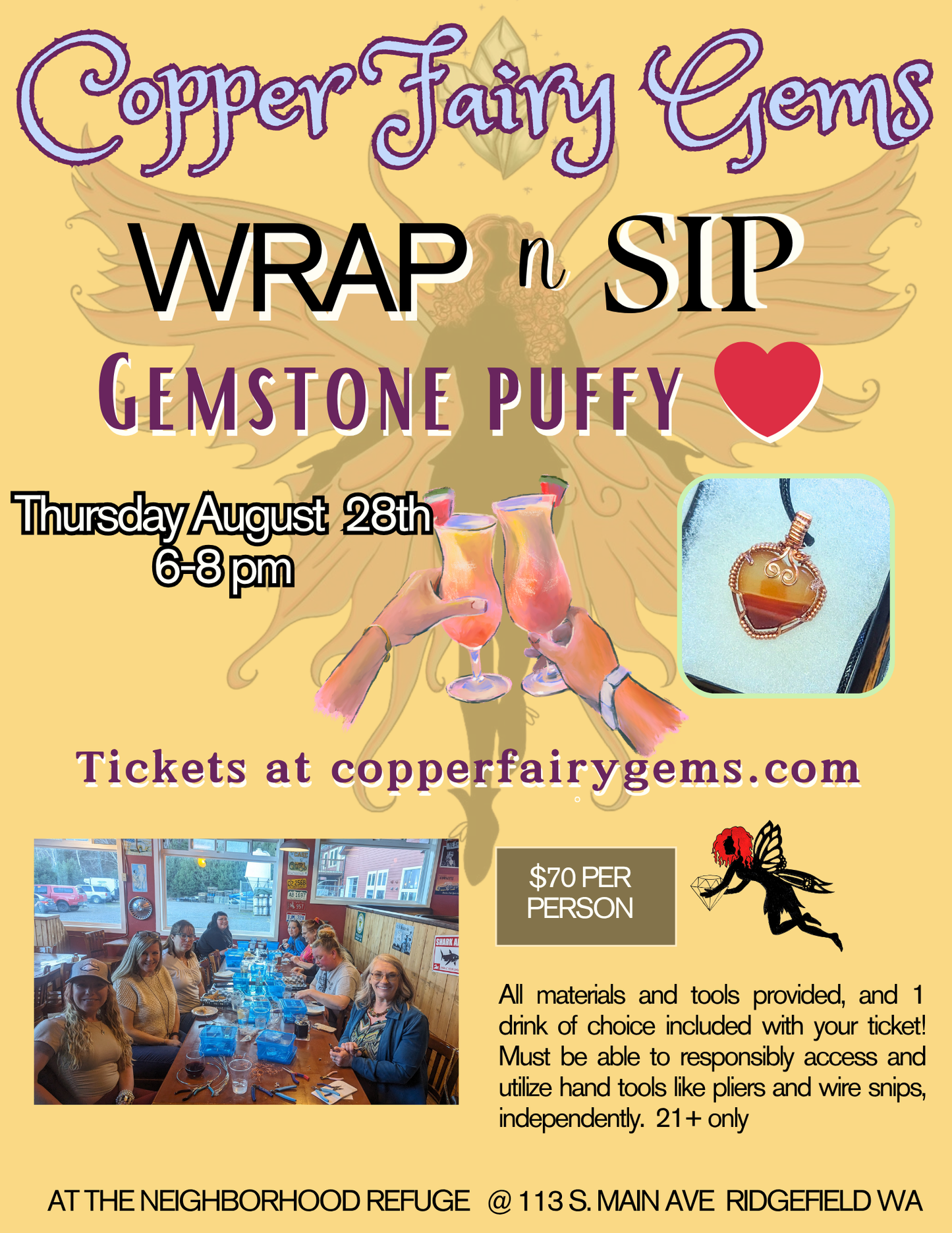 Wrap n Sip Classes Neighborhood Refuge Ridgefield WA